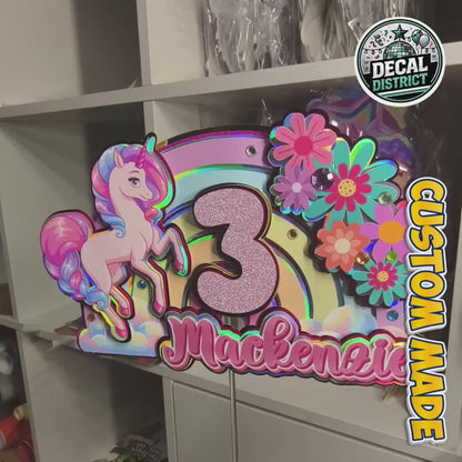 Custom Layered Unicorn Cake Topper