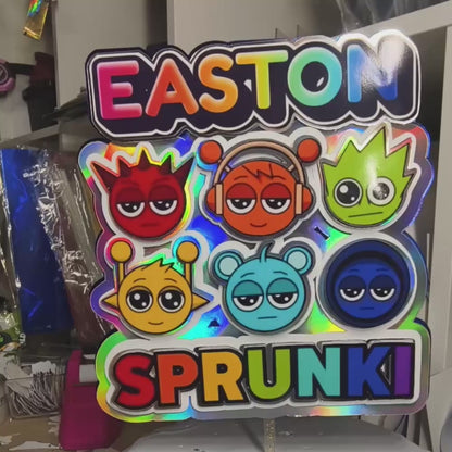 Custom Layered Sprunki Cake Topper