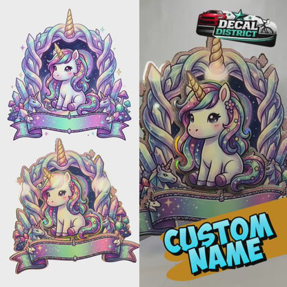 Personalised Unicorn Crystal Rainbow Cake Topper - Leftover Vault