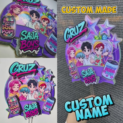 Custom Kpop Cake Topper - Saja Boys Soda Pop