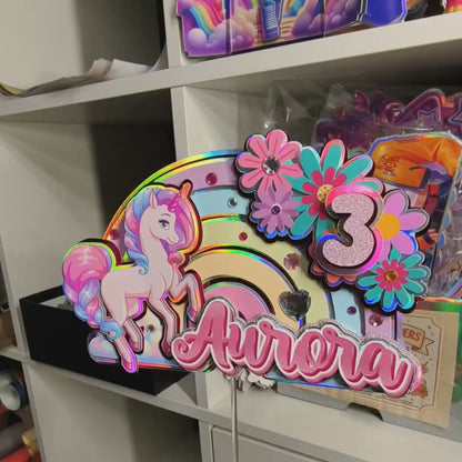 Custom Layered Unicorn Cake Topper