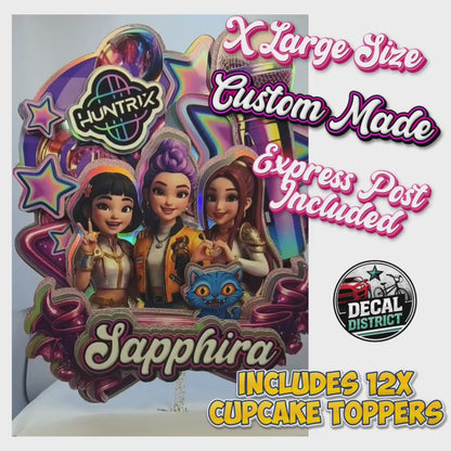 K Pop Demon Huntrix Huntrix XL Deluxe Cake Topper