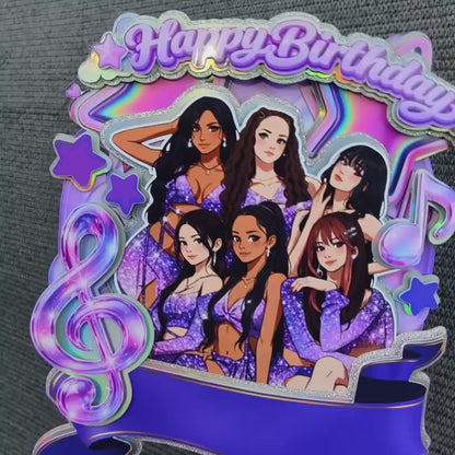 Katseye Kpop Cake Topper Purple -  Custom Personalised