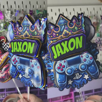 Gaming King Download Cut Files - 3D Cake Topper