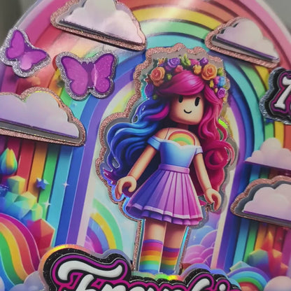 Roblox Girl Cake Topper - Personalised
