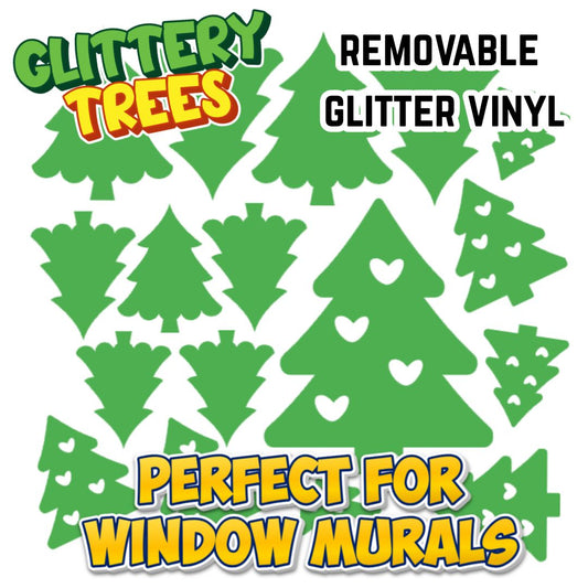 Christmas Tree Glitter Vinyl Decals
