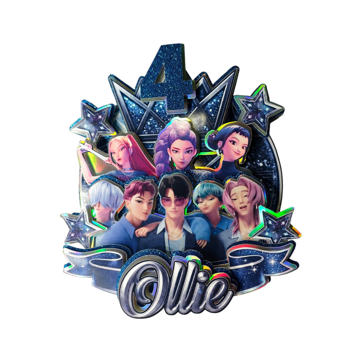 Custom KPop Cake Topper - Blue Saja Boys & Huntrix Cake Topper