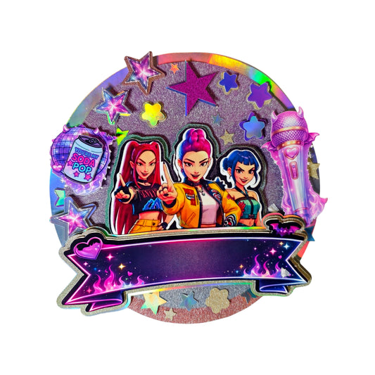 Personalised KPOP Demonhunters Cake Topper | Leftover Vault II