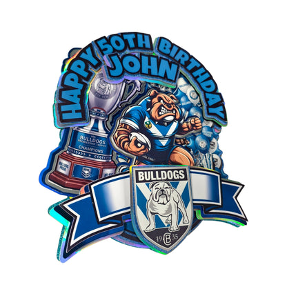 Personalised Cake Topper | Canterbury Bulldogs Inspired