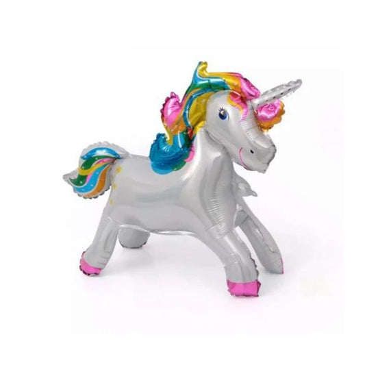 Standing Unicorn Foil Balloon – Rainbow Party Decoration